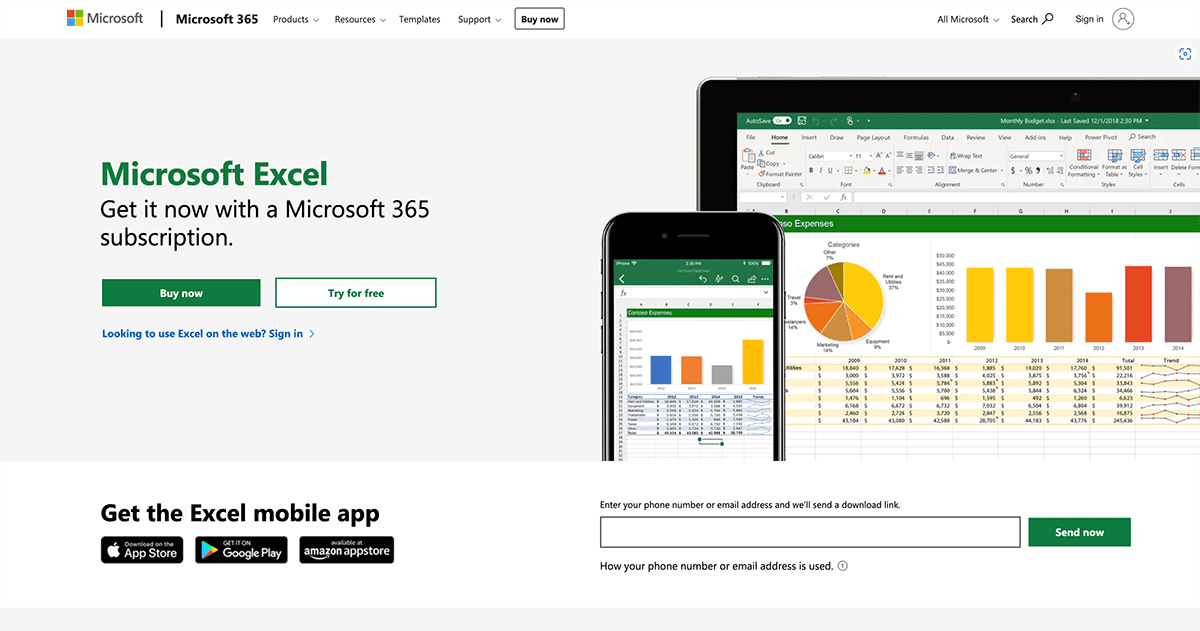 microsoft excel homepage