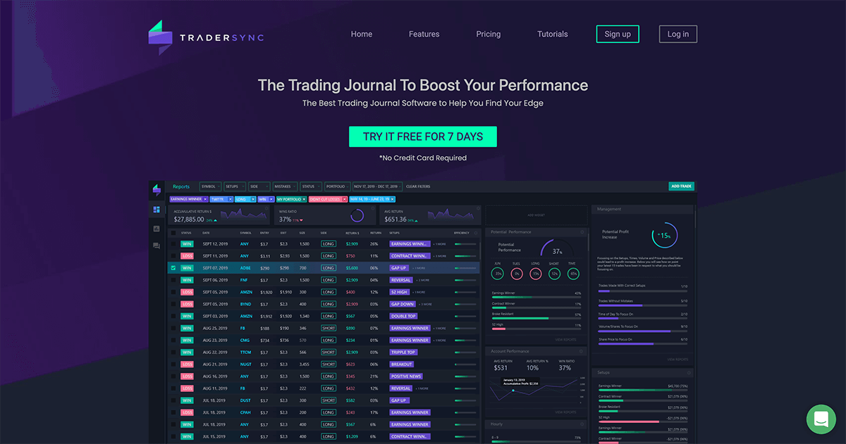 tradersync homepage