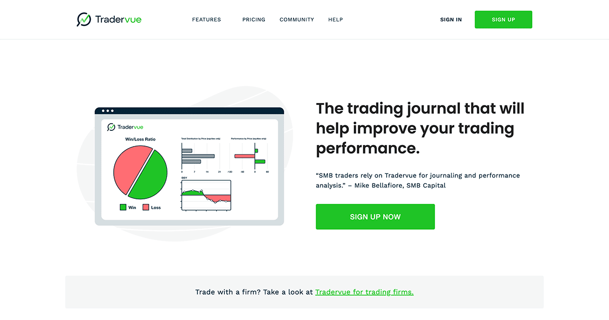tradervue homepage